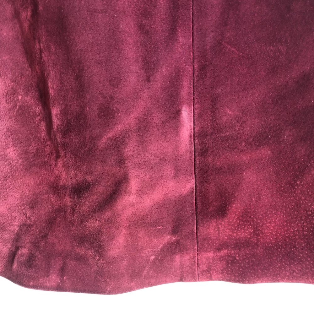 Vintage Genuine Leather Deep Red High Waisted Pencil Skirt 0 - Picture 8 of 16